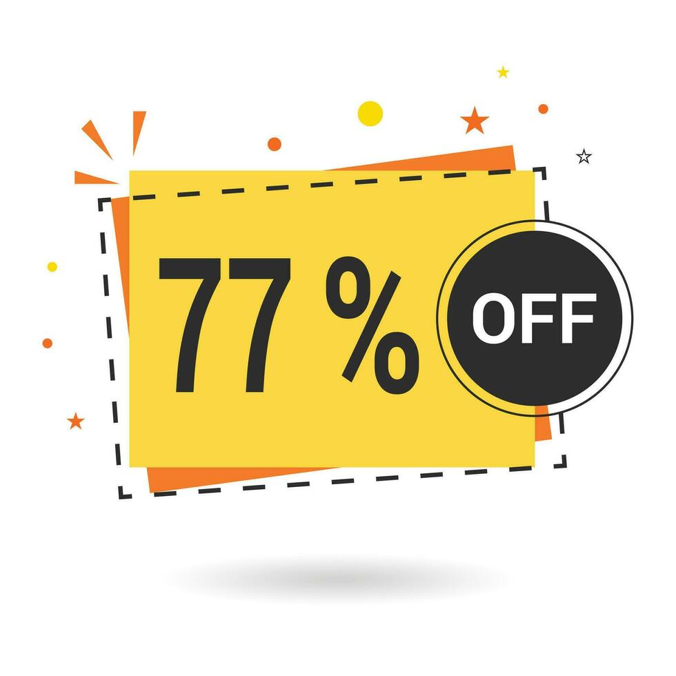 77 percent off. Vector design.