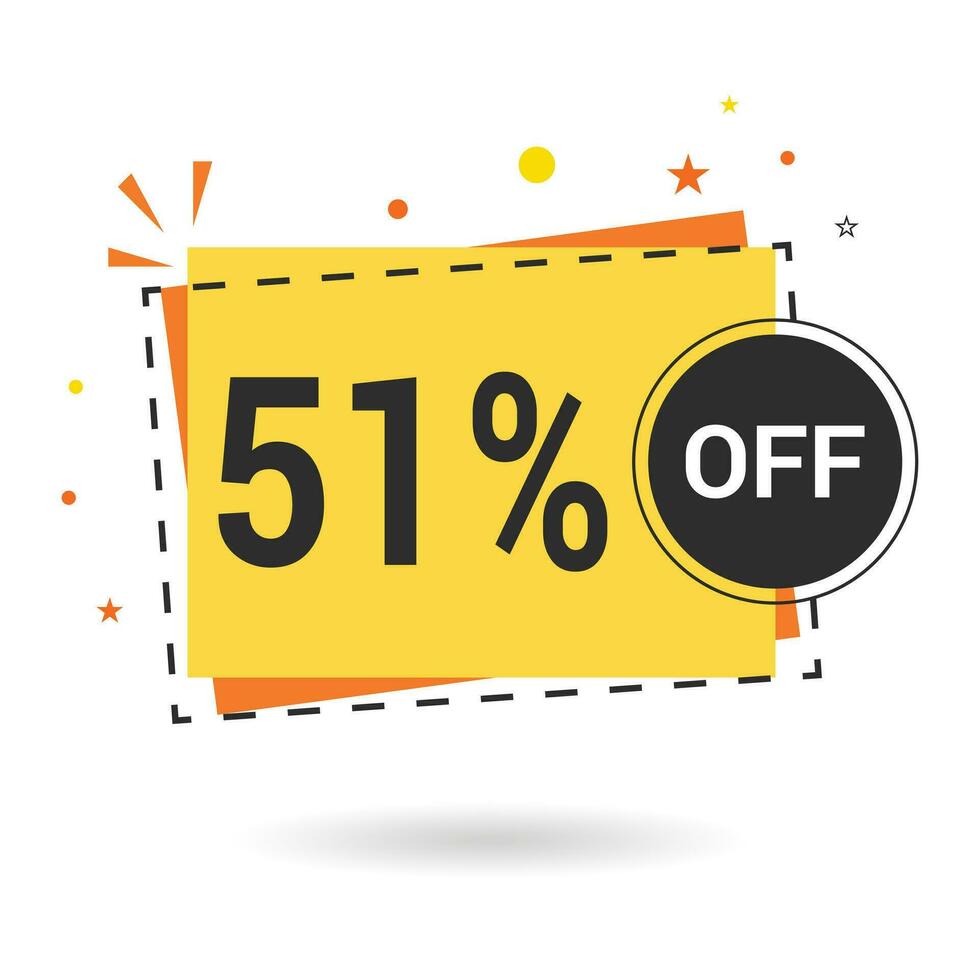 51 percent off. Vector design.