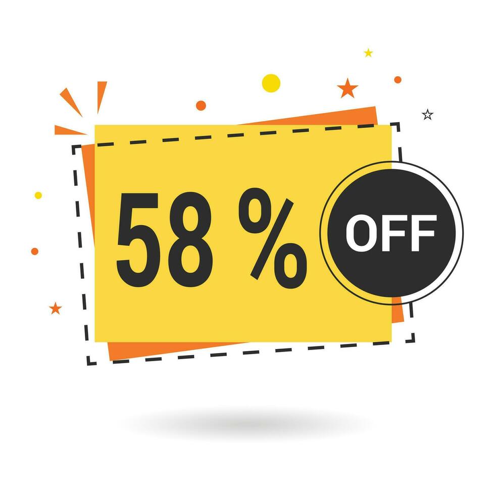 58 percent off. Vector design.