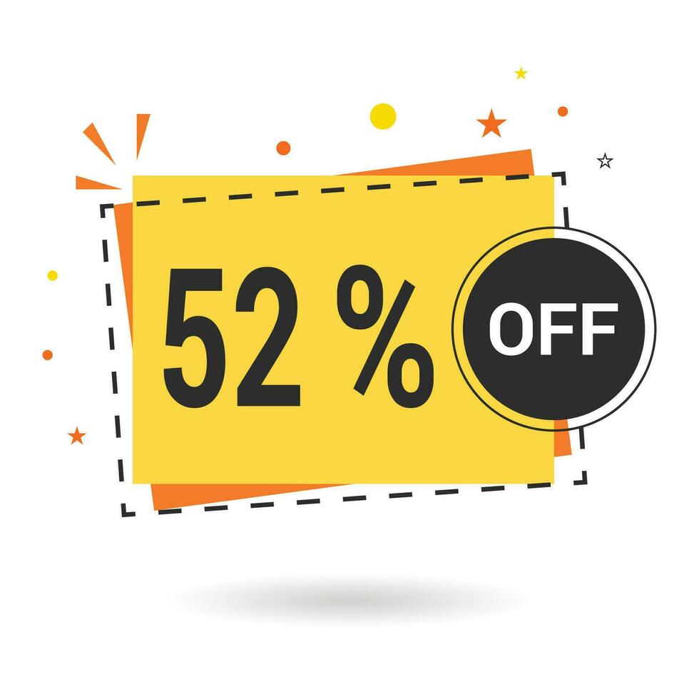 52 percent off. Vector design.