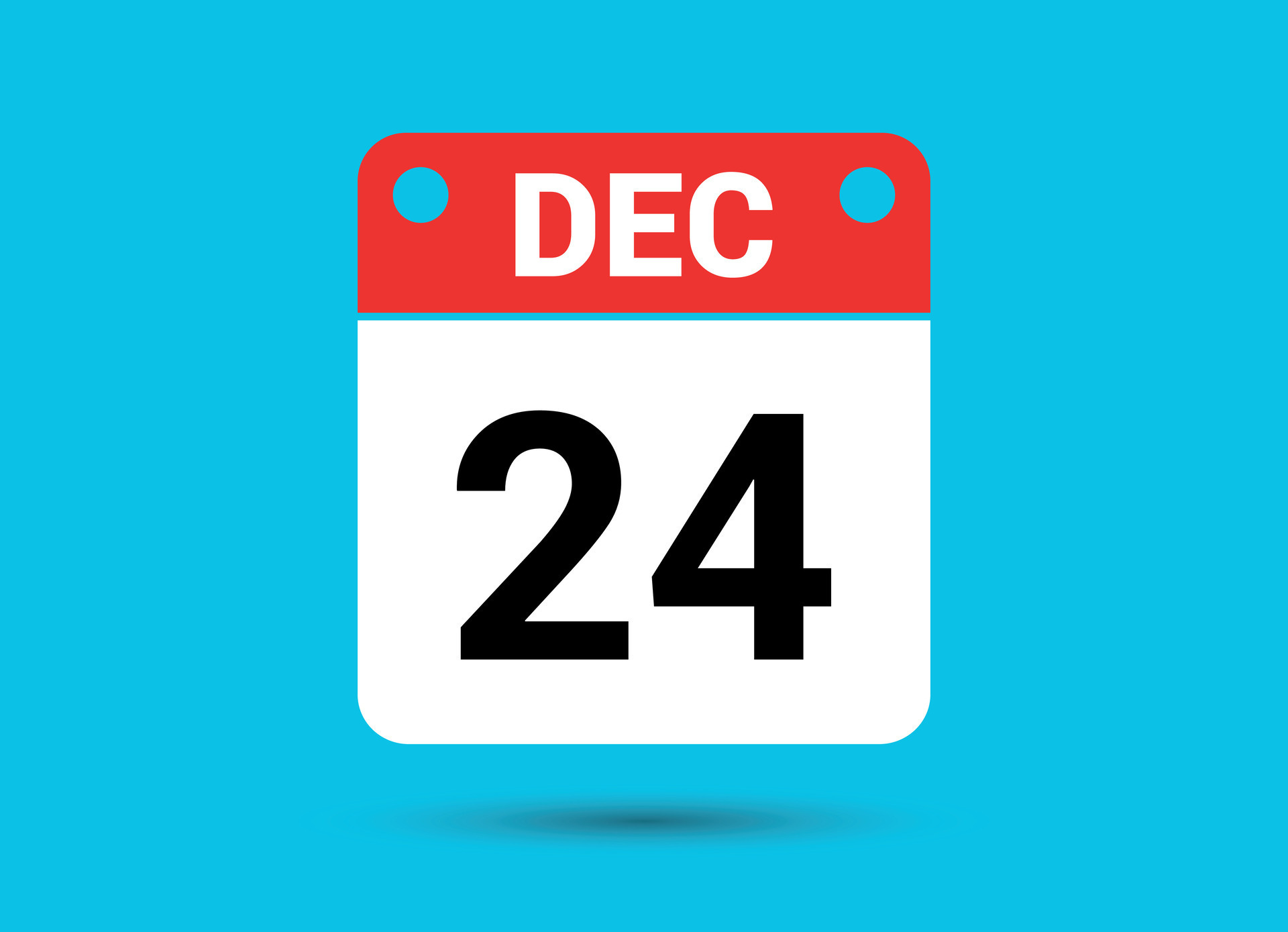 December 24 Calendar Date Flat Icon Day 24 Vector Illustration 34900000
