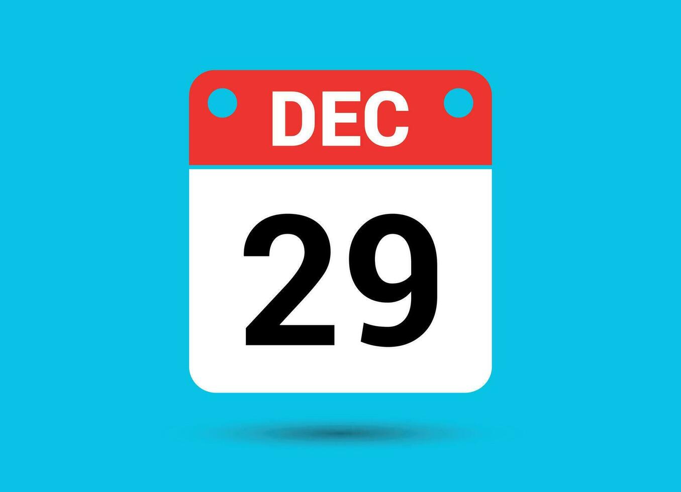 December 29 Calendar Date Flat Icon Day 29 Vector Illustration 34900003
