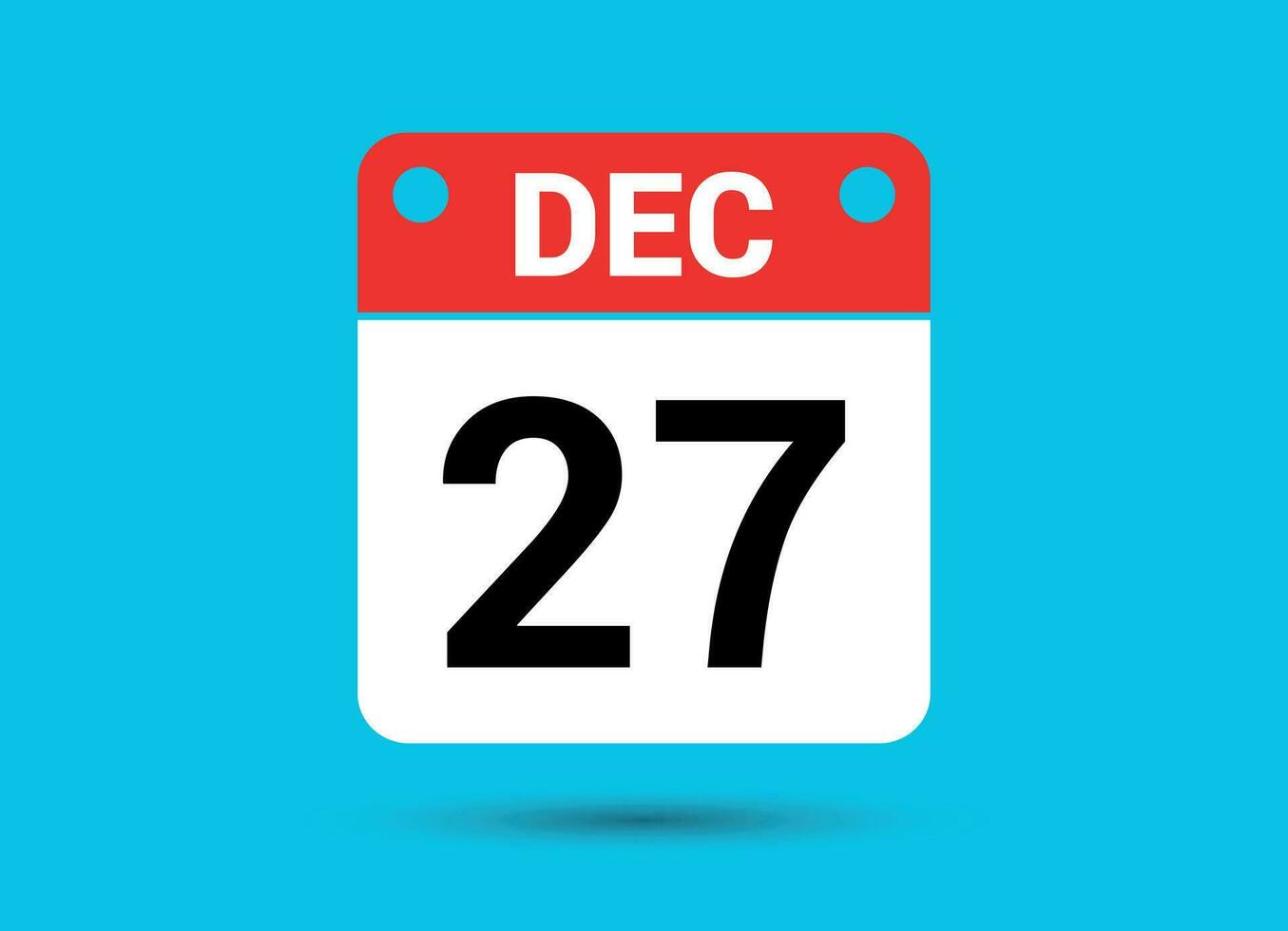 December 27 Calendar Date Flat Icon Day 27 Vector Illustration