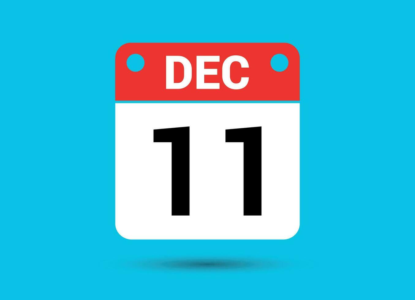 December 11 Calendar Date Flat Icon Day 11 Vector Illustration