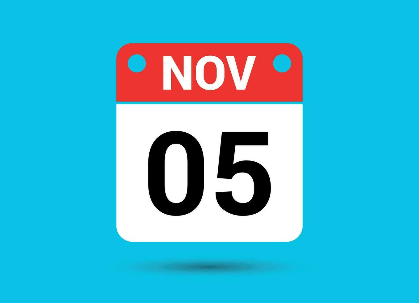 November 5 Calendar Date Flat Icon Day 5 Vector Illustration 34900032