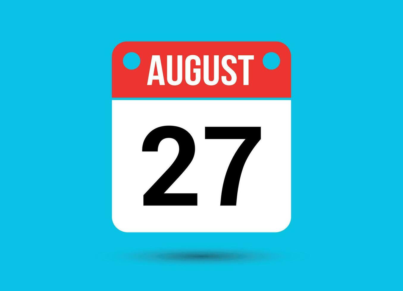 August 27 Calendar Date Flat Icon Day 27 Vector Illustration