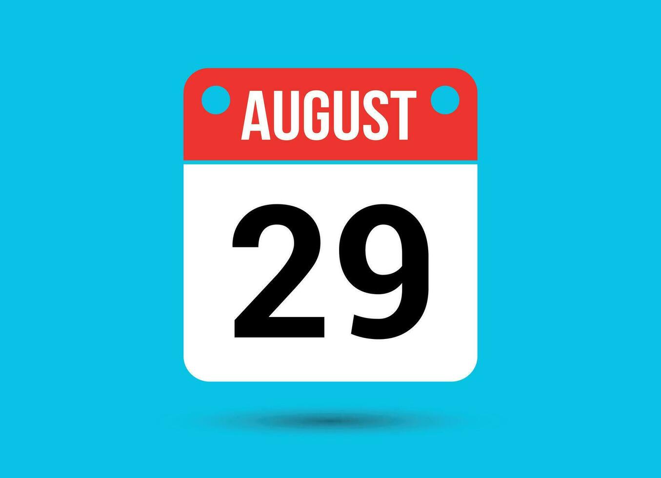 August 29 Calendar Date Flat Icon Day 29 Vector Illustration