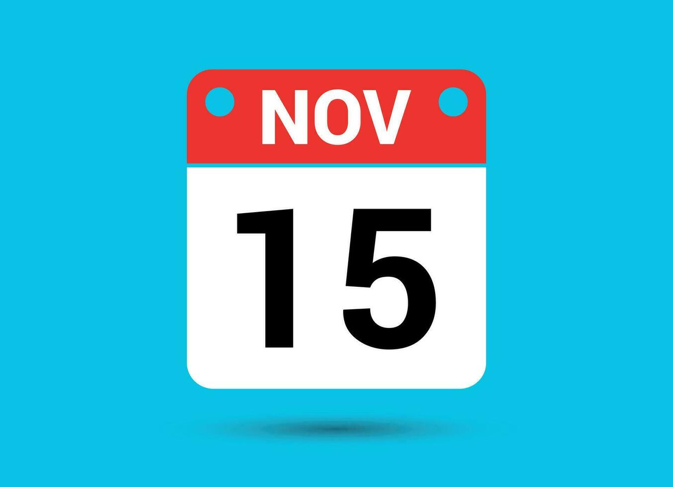 November 15 Calendar Date Flat Icon Day 15 Vector Illustration