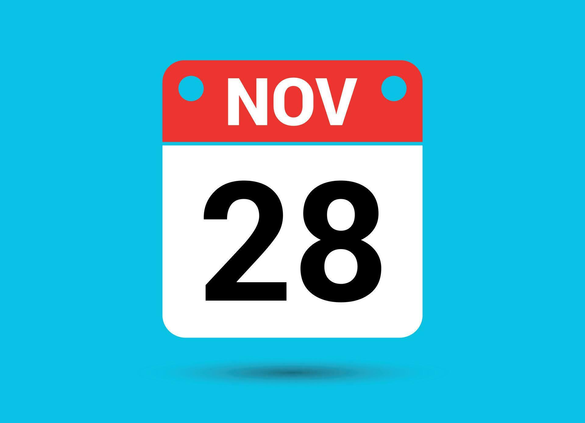 November 28 Calendar Date Flat Icon Day 28 Vector Illustration 34900084 november-28-calendar-date-flat-icon-day-28-vector-illustration-34900084