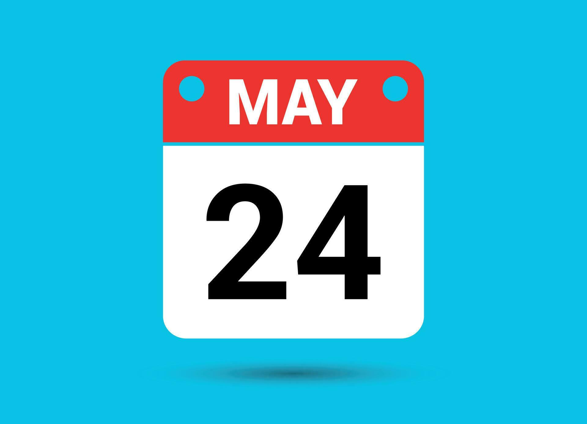 May 24 Calendar Date Flat Icon Day 24 Vector Illustration 34900104