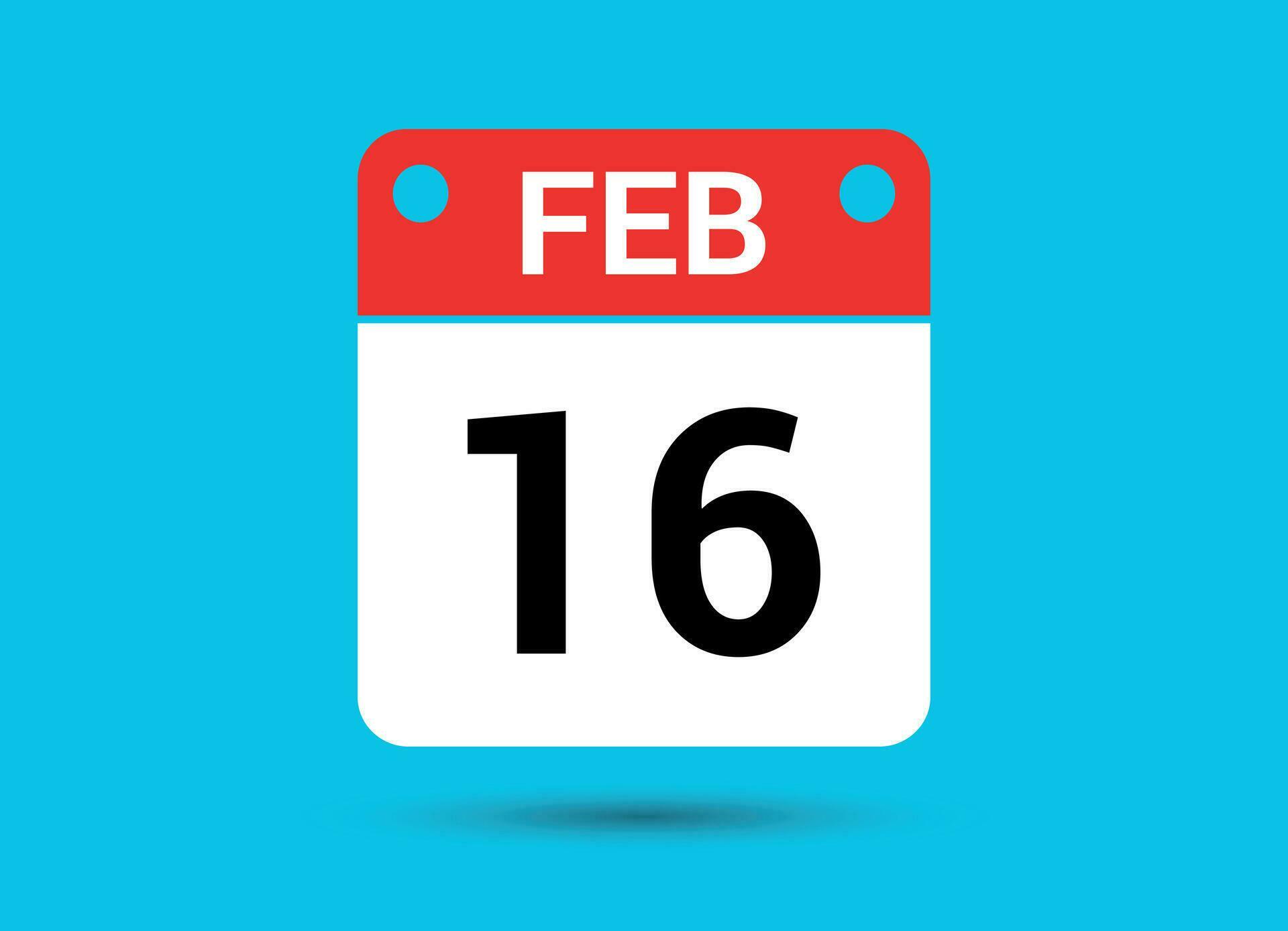 February 16 Calendar Date Flat Icon Day 16 Vector Illustration 34900130 february-16-calendar-date-flat-icon-day-16-vector-illustration-34900130