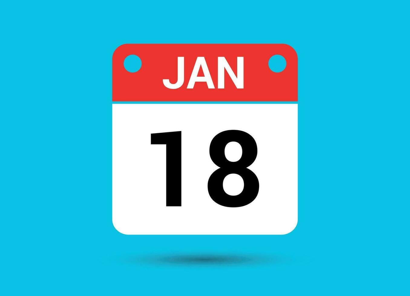 January 18 Calendar Date Flat Icon Day 18 Vector Illustration