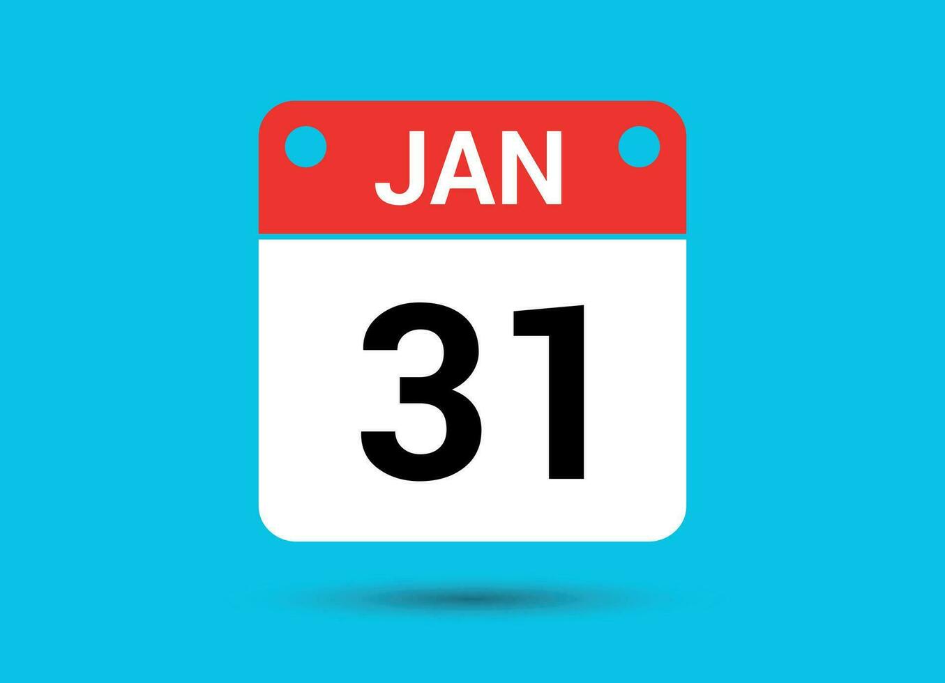 January 31 Calendar Date Flat Icon Day 31 Vector Illustration