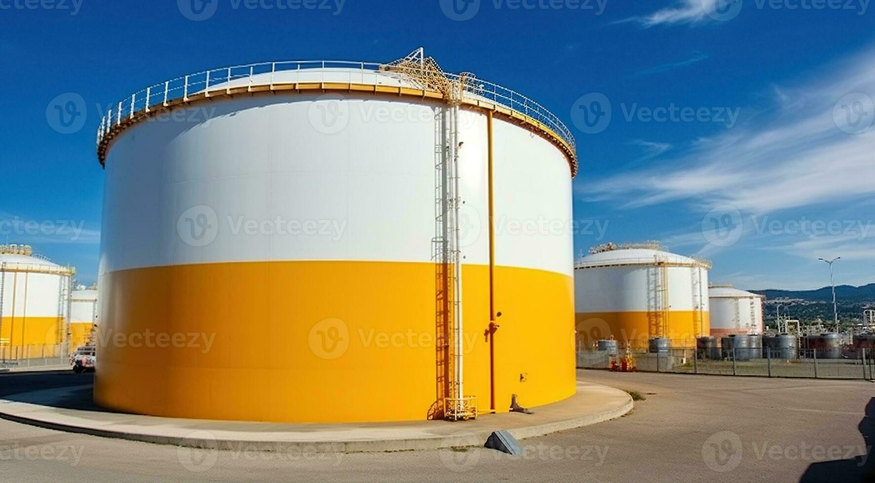 Natural Gas Tank Supporting Clean Energy Solutions. Generative AI photo