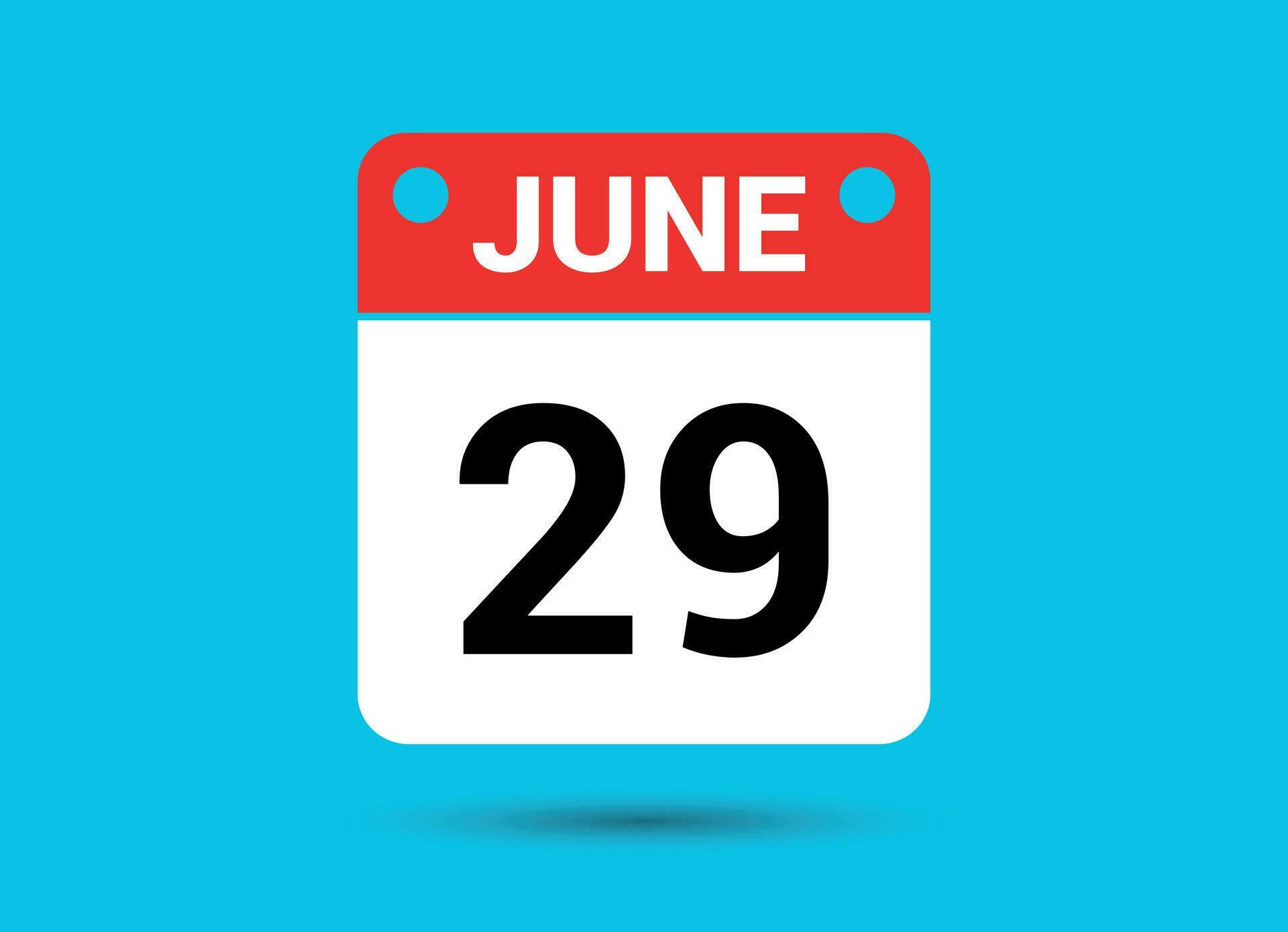 June 29 Calendar Date Flat Icon Day 29 Vector Illustration 34900262 June 29 Calendar Date Flat Icon Day 29 Vector Illustration 34900262