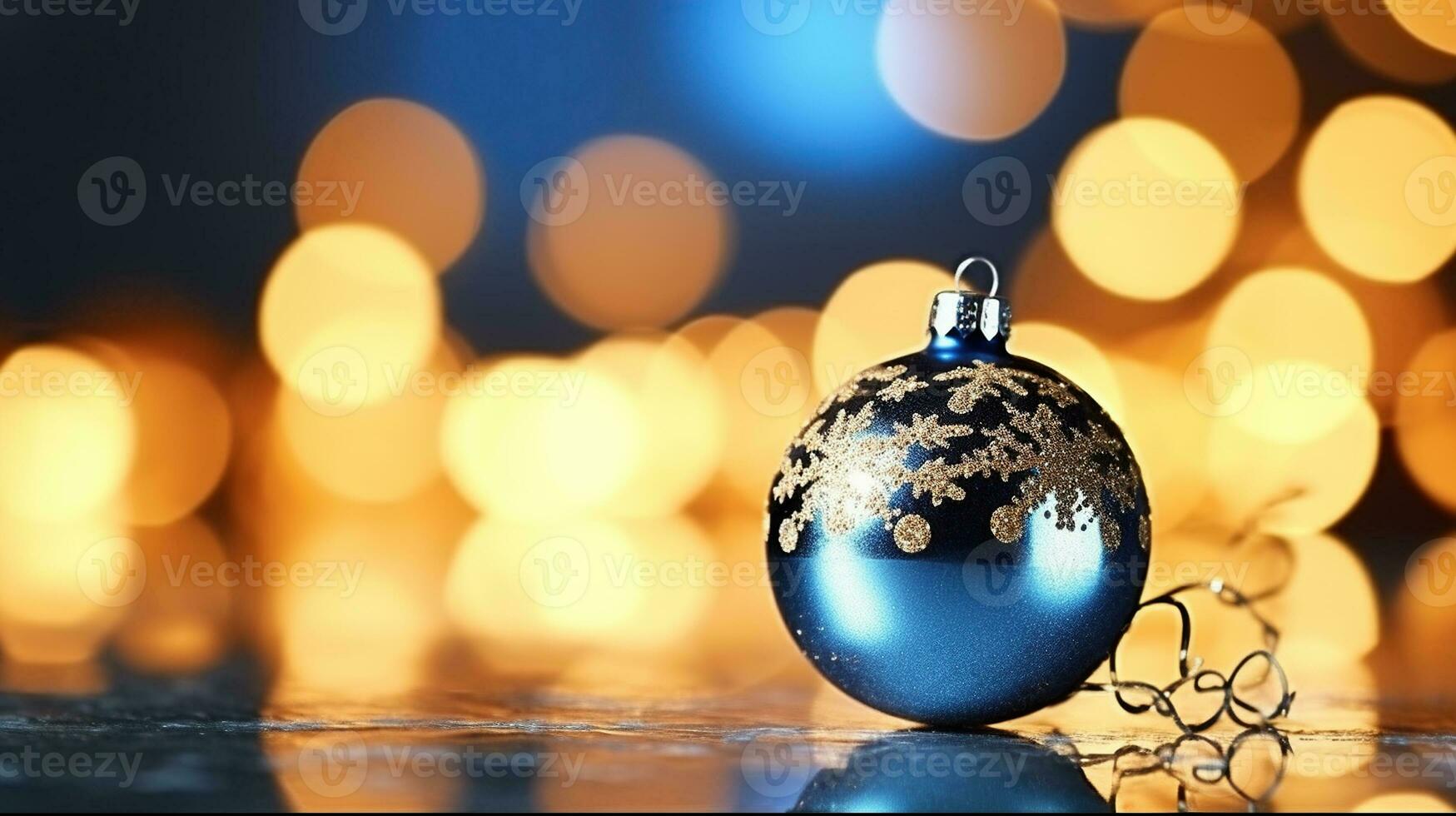 Christmas ball on abstract light background, Generative AI photo