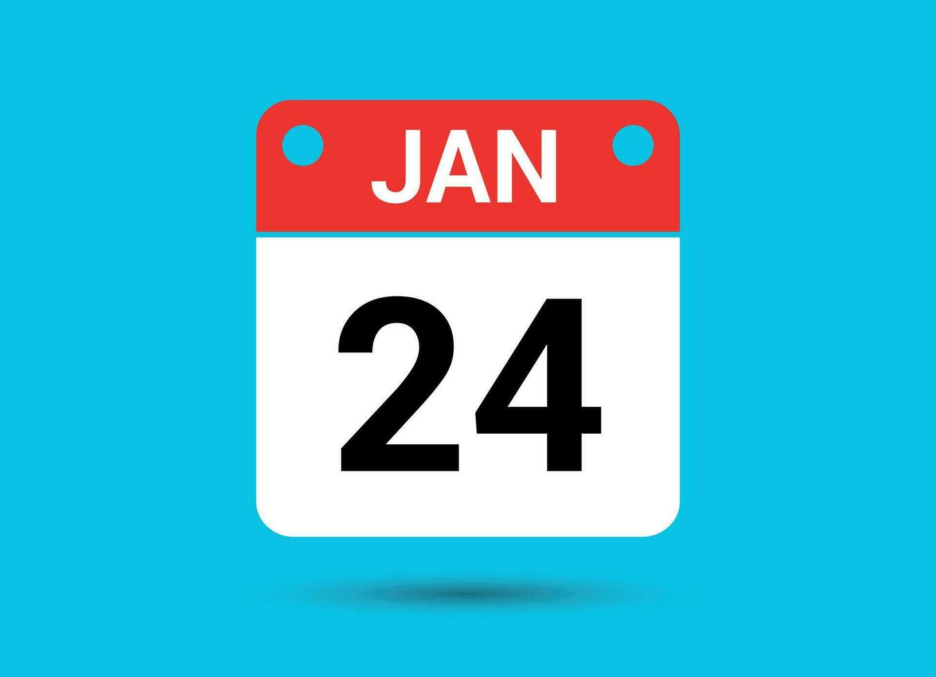 January 24 Calendar Date Flat Icon Day 24 Vector Illustration 34900329