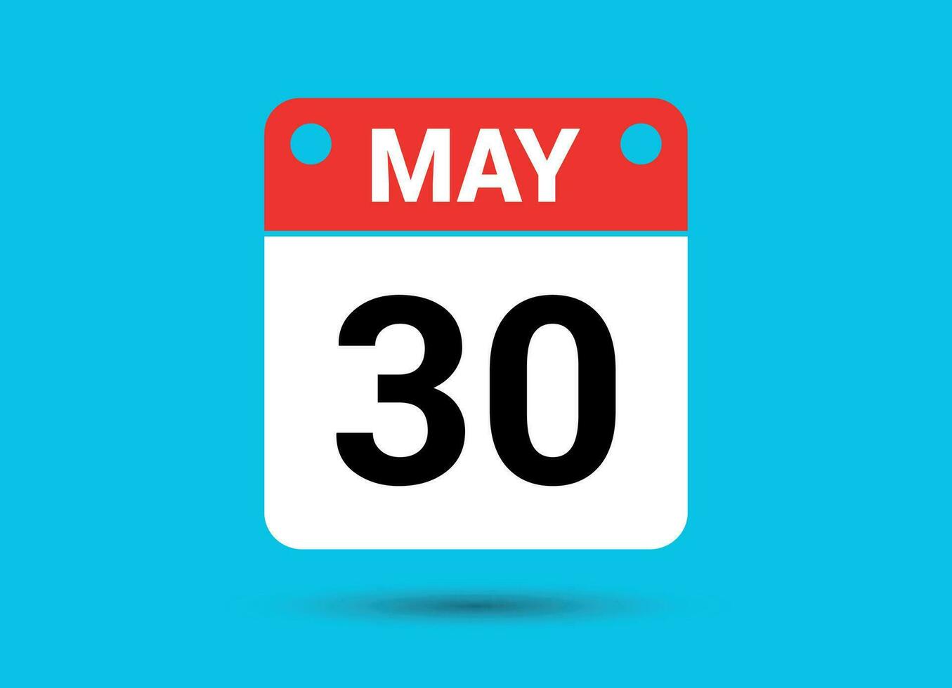 May 30 Calendar Date Flat Icon Day 30 Vector Illustration