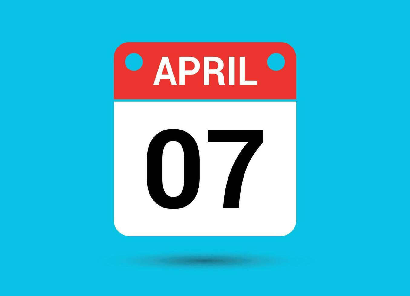 April 7 Calendar Date Flat Icon Day 7 Vector Illustration 34900344 Vector Art at Vecteezy