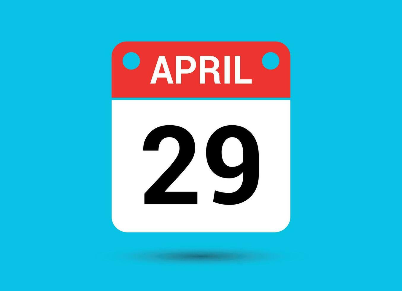 April 29 Calendar Date Flat Icon Day 29 Vector Illustration
