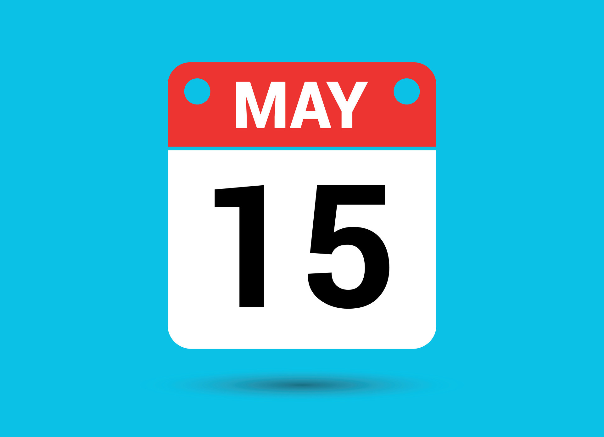 May 15 Calendar Date Flat Icon Day 15 Vector Illustration 34900355