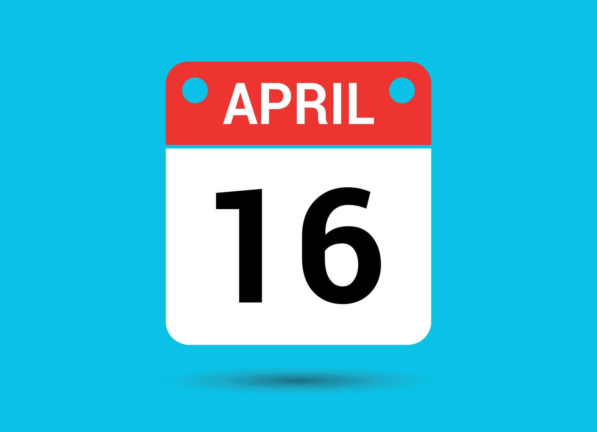 April 16 Calendar Date Flat Icon Day 16 Vector Illustration 34900362 april-16-calendar-date-flat-icon-day-16-vector-illustration-34900362