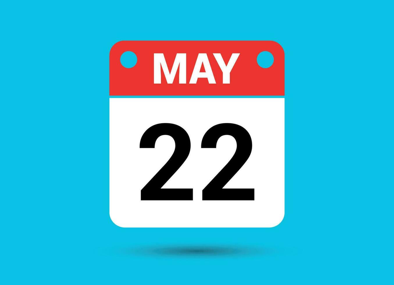 May 22 Calendar Date Flat Icon Day 22 Vector Illustration