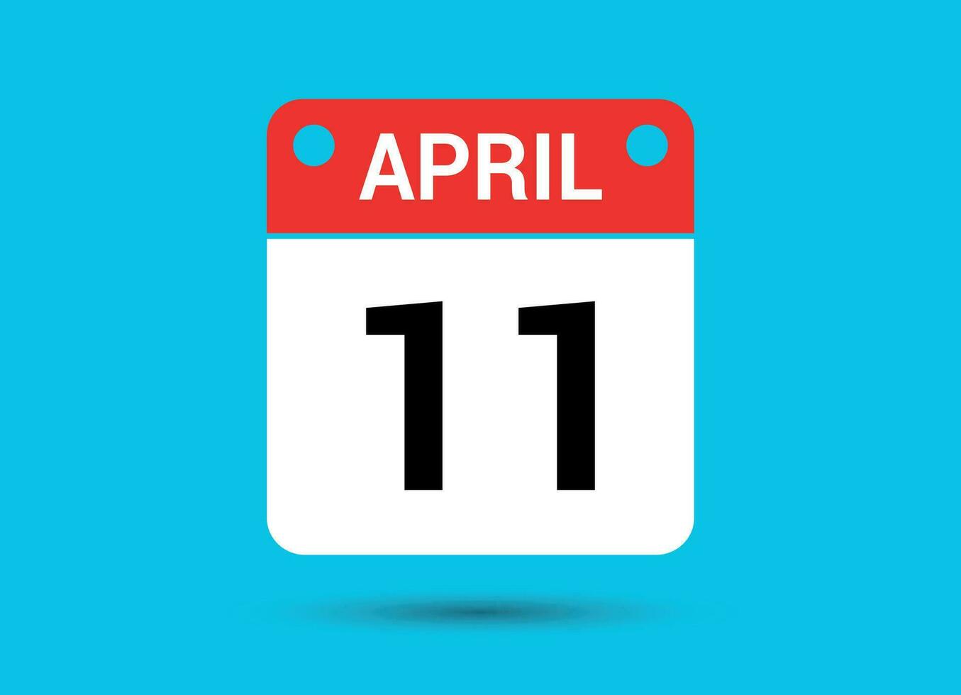 April 11 Calendar Date Flat Icon Day 11 Vector Illustration