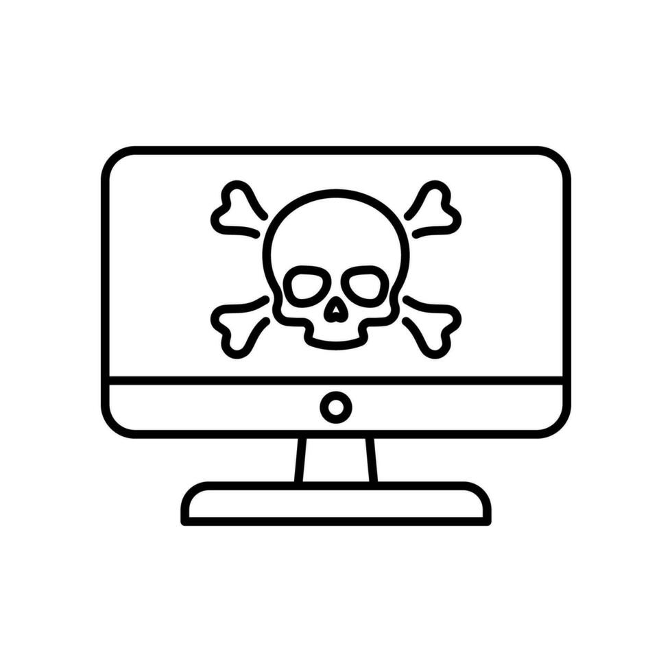 Computer virus icon isolated on white background. Computer virus, danger icon. vector