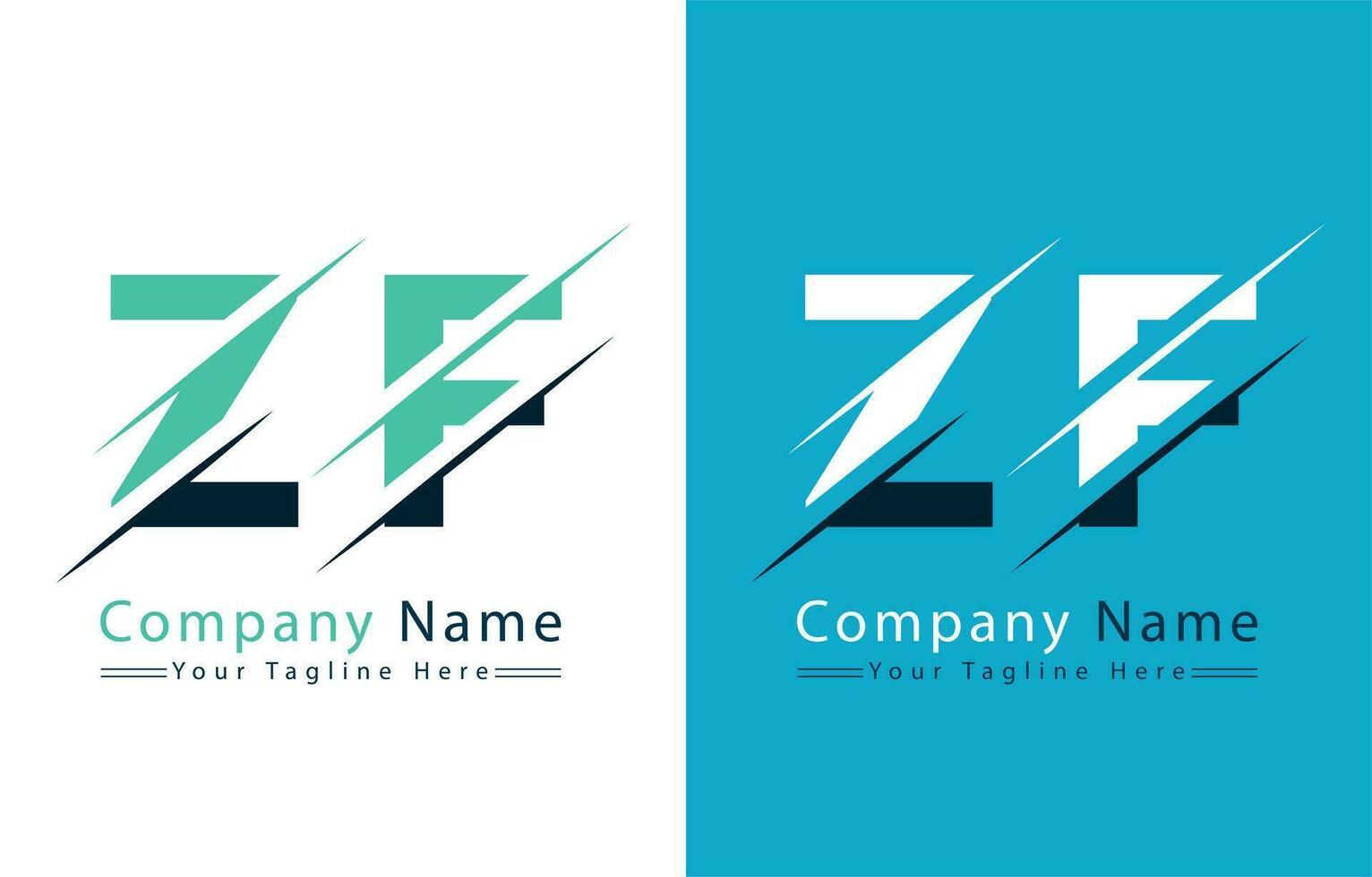 ZF Letter Logo Vector Design Concept Elements