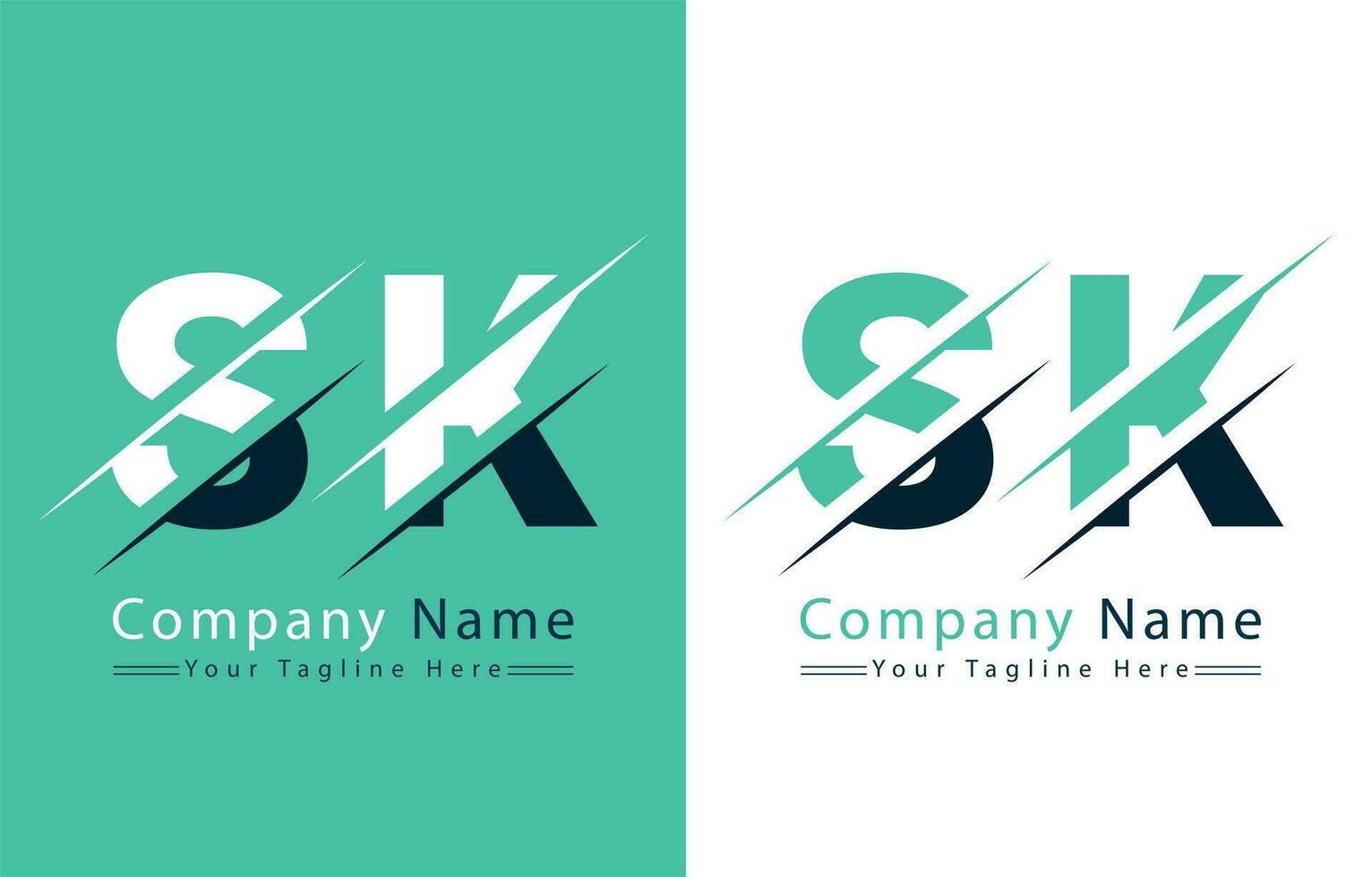 SK Letter Logo Design Template. Vector Logo Illustration