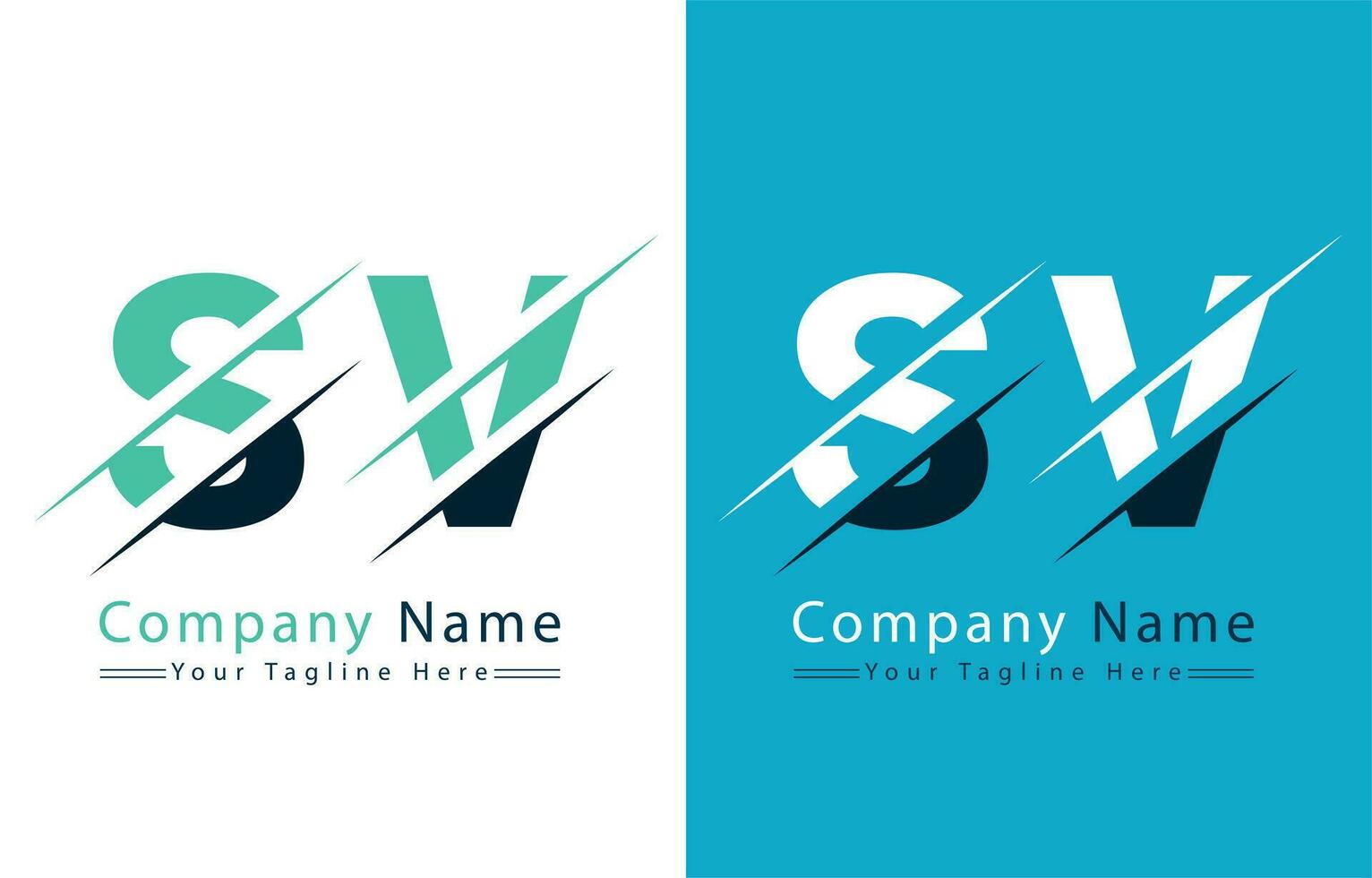 SV Letter Logo Vector Design Concept Elements