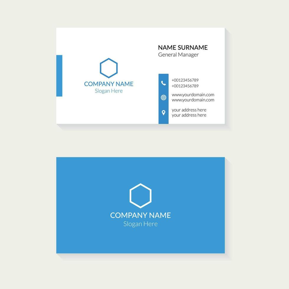 Business card design template. Cyan color creative and clean business card concept design vector