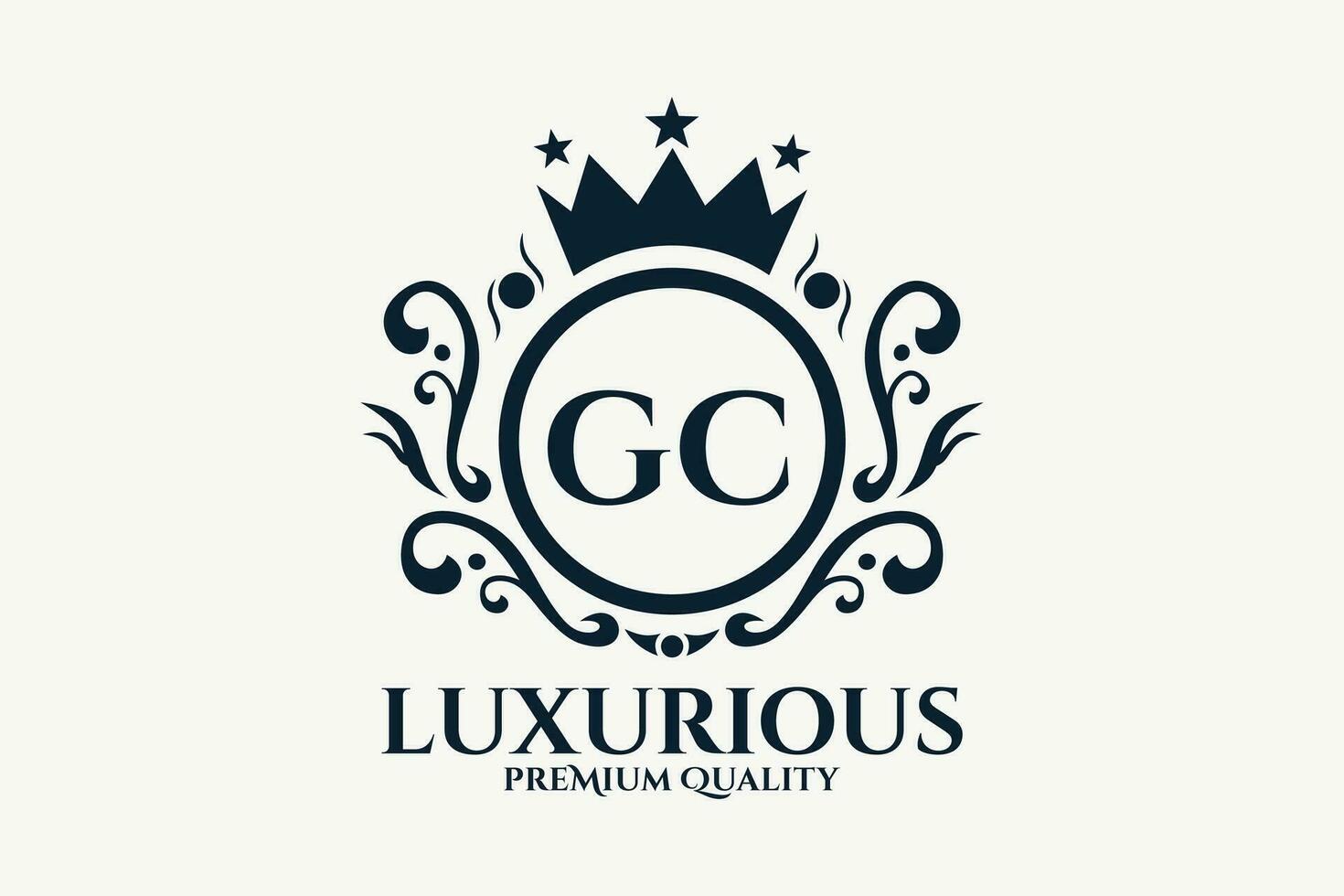 Initial  Letter GC Royal Luxury Logo template in vector art for luxurious branding  vector illustration.