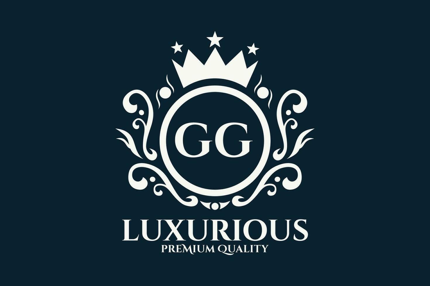 Initial  Letter GG Royal Luxury Logo template in vector art for luxurious branding  vector illustration.