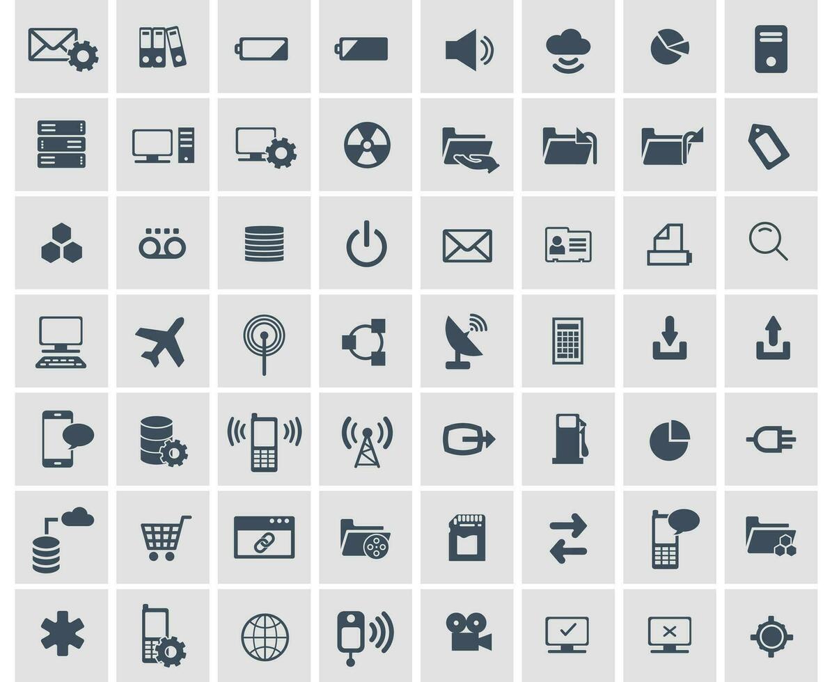 Social network, data analytic, mobile and web application icon set. Flat vector illustration