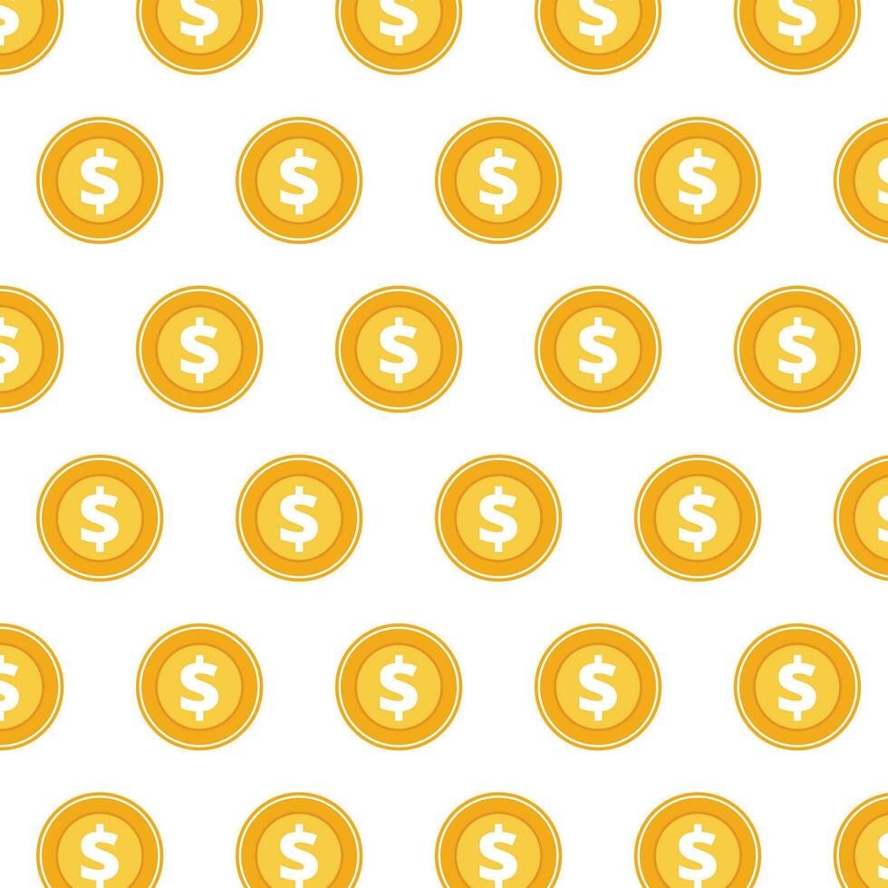 Coins pattern. Concept for business and finances. Flat vector illustration.