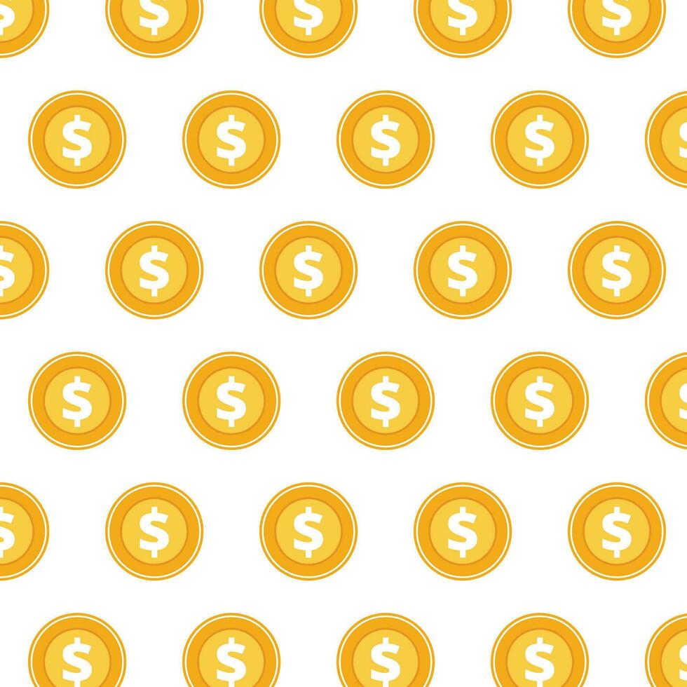 Coins pattern. Concept for business and finances. Flat vector illustration.