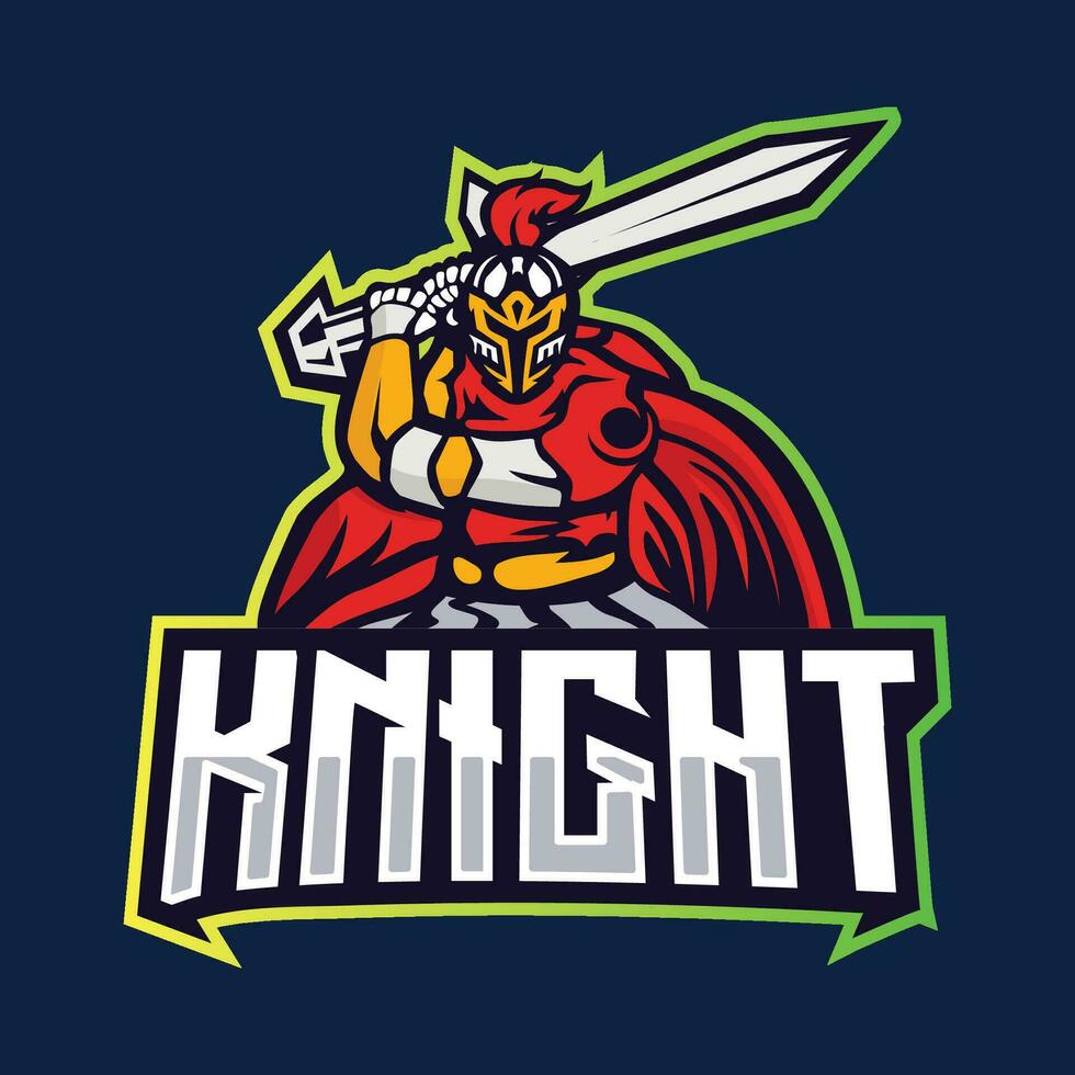 Exclusive knight e-sport logo template. vector