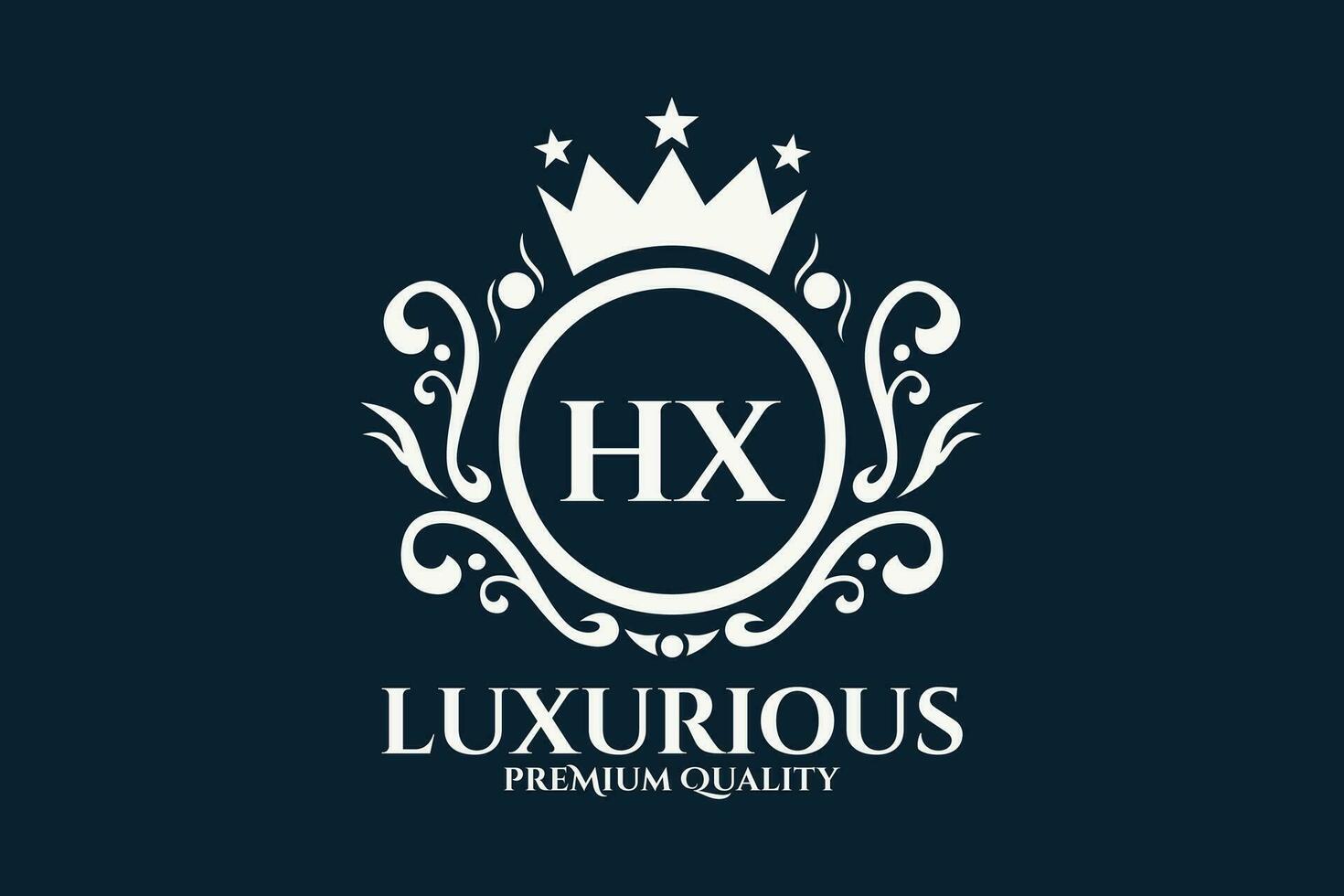 Initial  Letter HX Royal Luxury Logo template in vector art for luxurious branding  vector illustration.