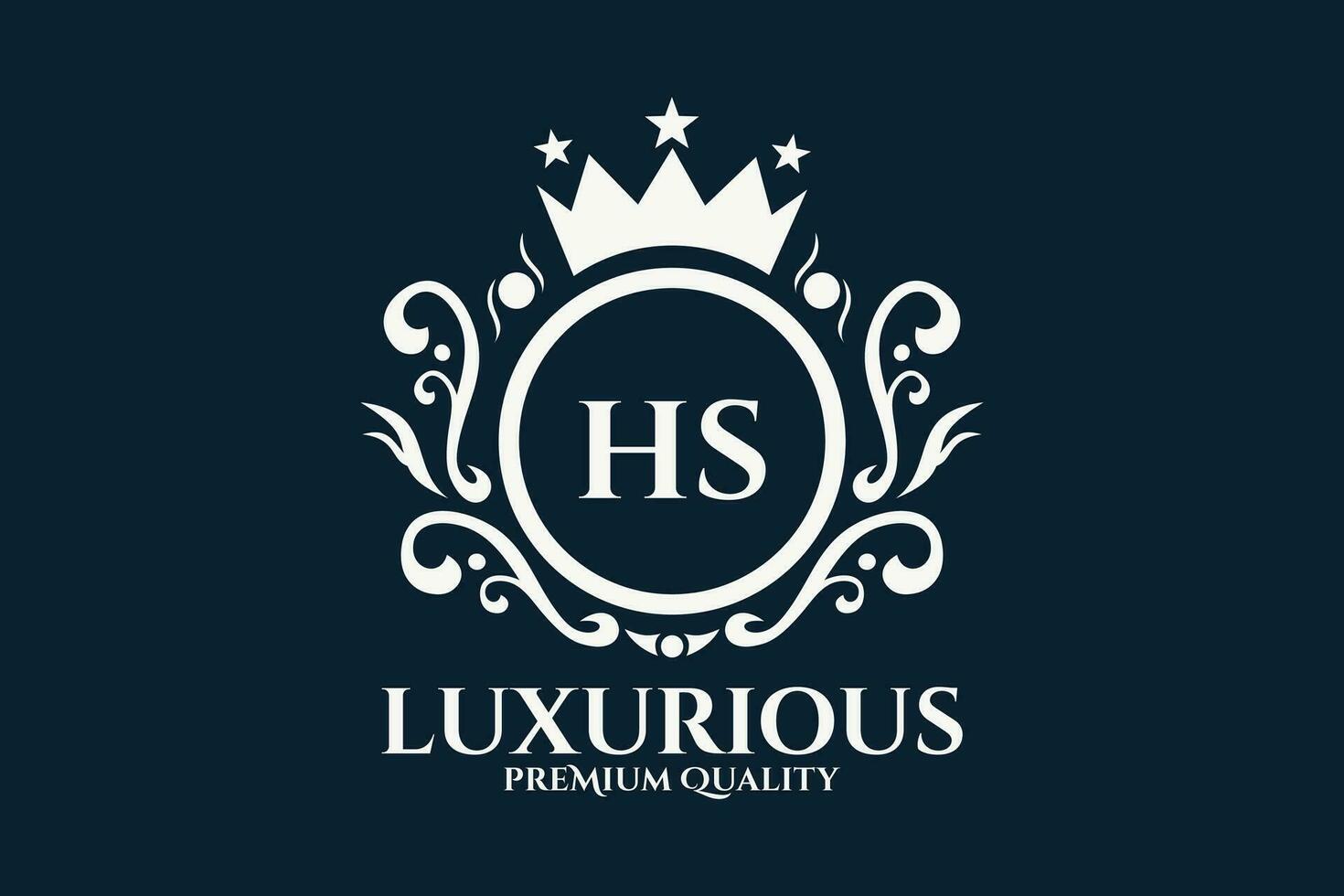 Initial  Letter HS Royal Luxury Logo template in vector art for luxurious branding  vector illustration.