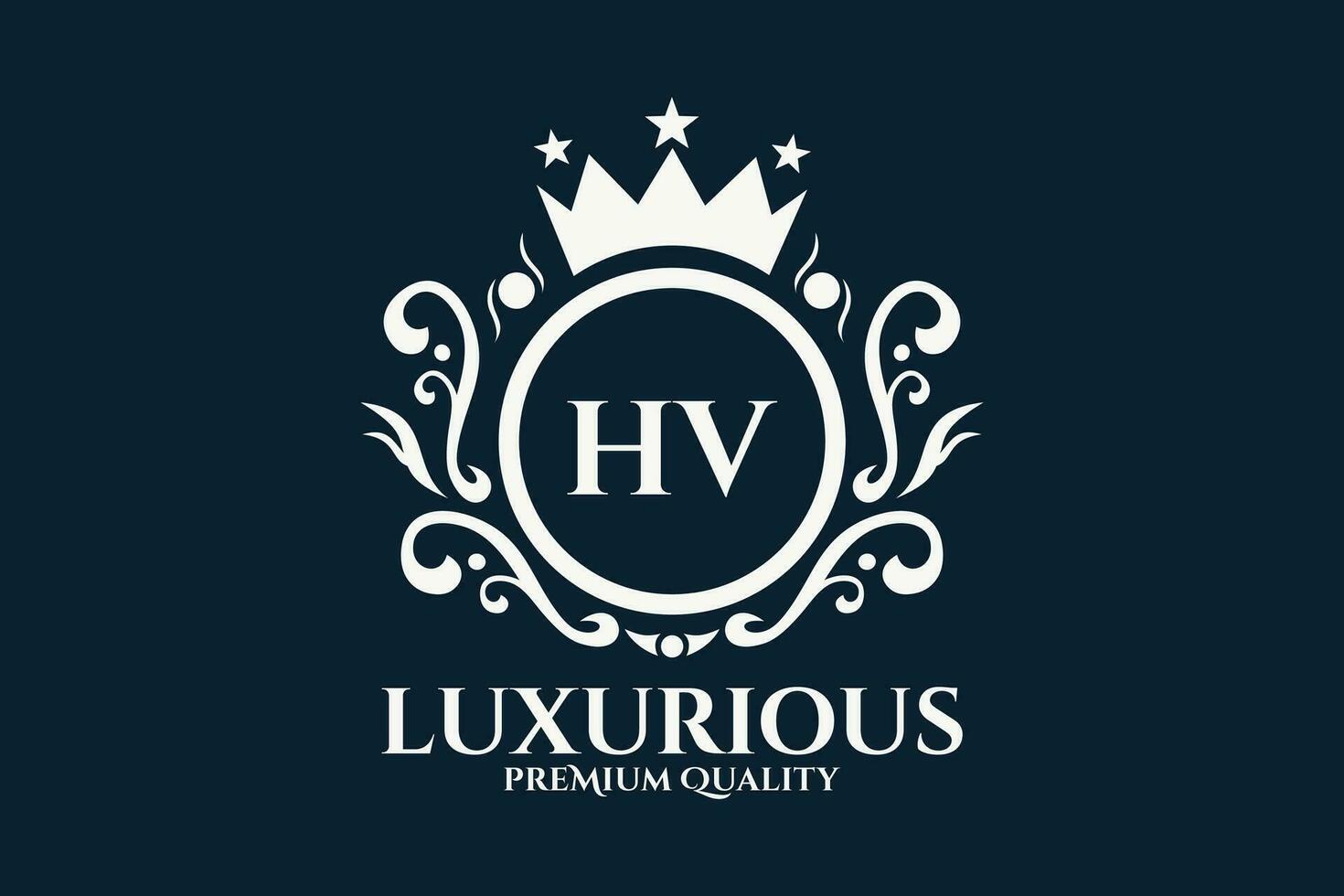 Initial  Letter HV Royal Luxury Logo template in vector art for luxurious branding  vector illustration.