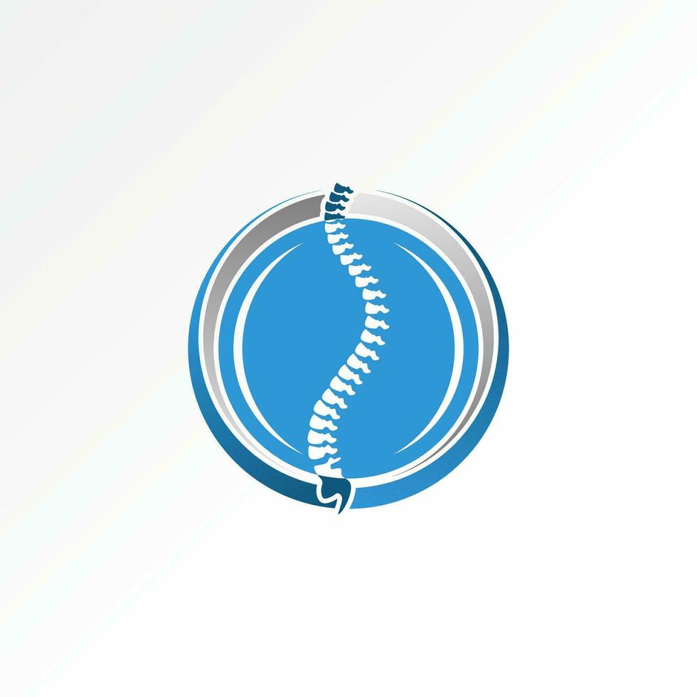 Logo design graphic concept creative abstract premium vector stock unique spine bone on block circle swoosh Related to health care physiotherapy sport