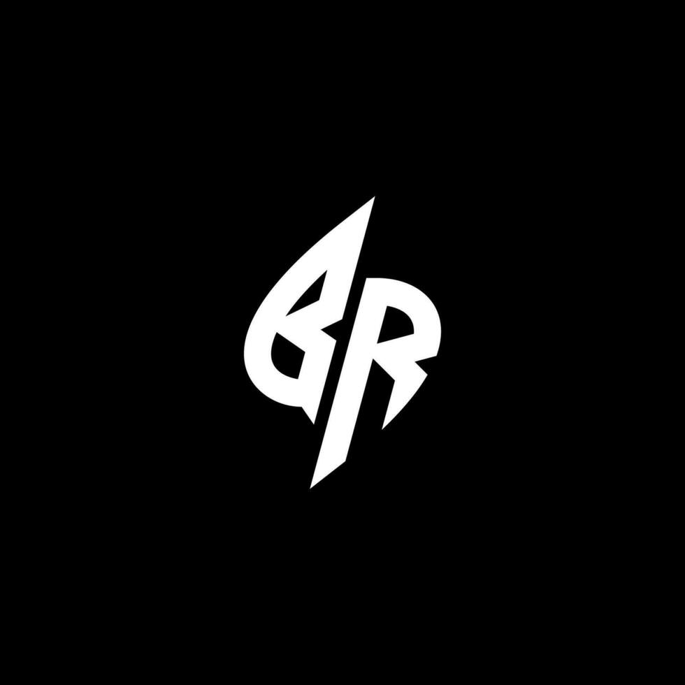 BR monogram logo esport or gaming initial concept vector