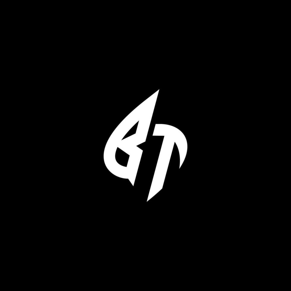 BT monogram logo esport or gaming initial concept vector