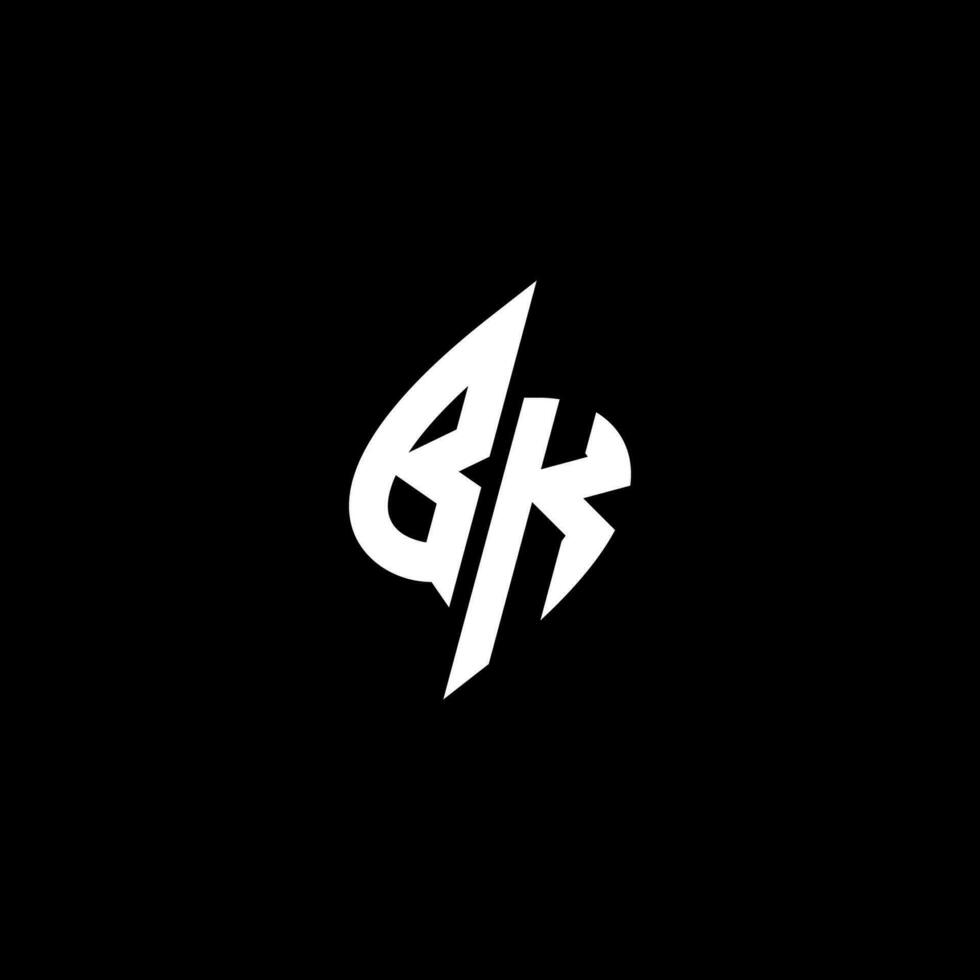 BK monogram logo esport or gaming initial concept vector