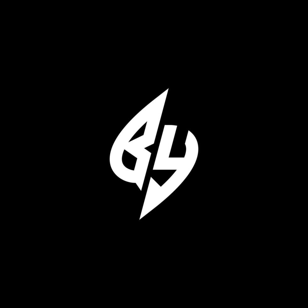 BY monogram logo esport or gaming initial concept vector