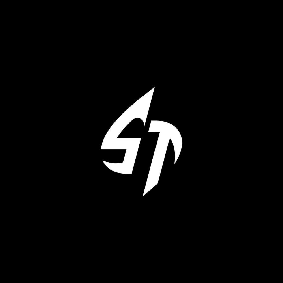 ST monogram logo esport or gaming initial concept vector