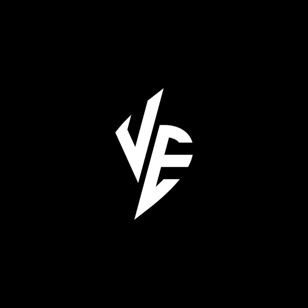 VE monogram logo esport or gaming initial concept vector