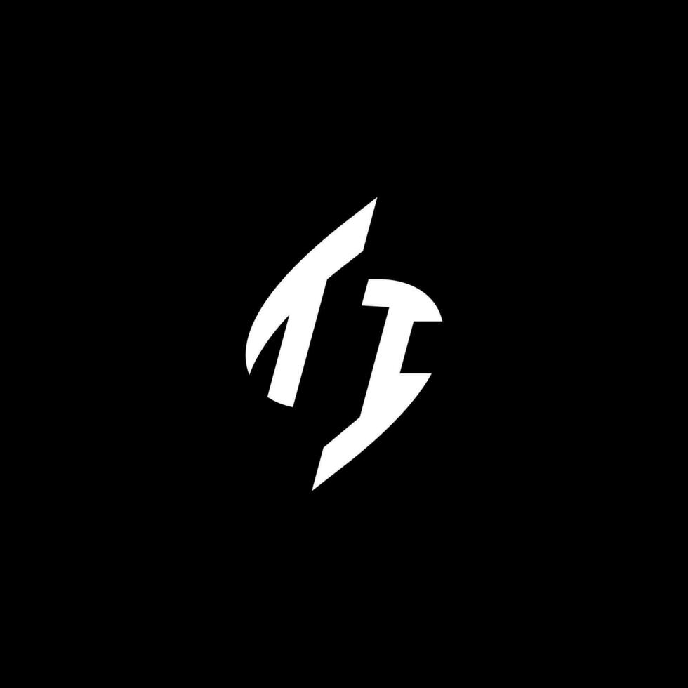 TI monogram logo esport or gaming initial concept vector